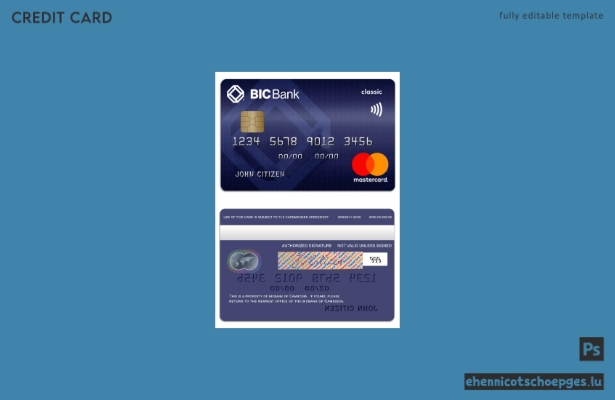 Beispielvorschau der BICBank Kreditkarte Classic Mastercard aus Kambodscha